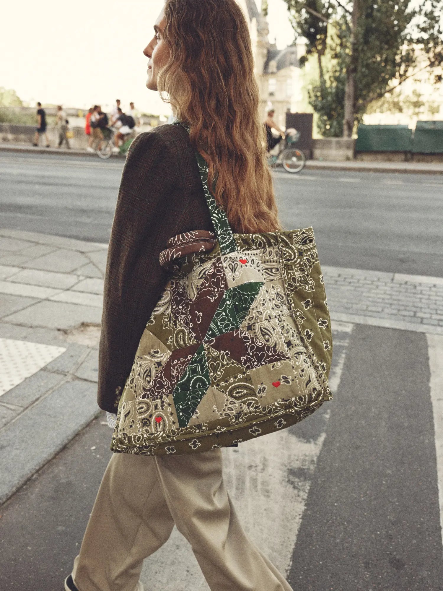 Maxi Cabas Matelassé - PATCHWORK - Beige / Colorblock