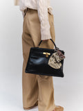 Key Ring - HEART - Beige / Brown