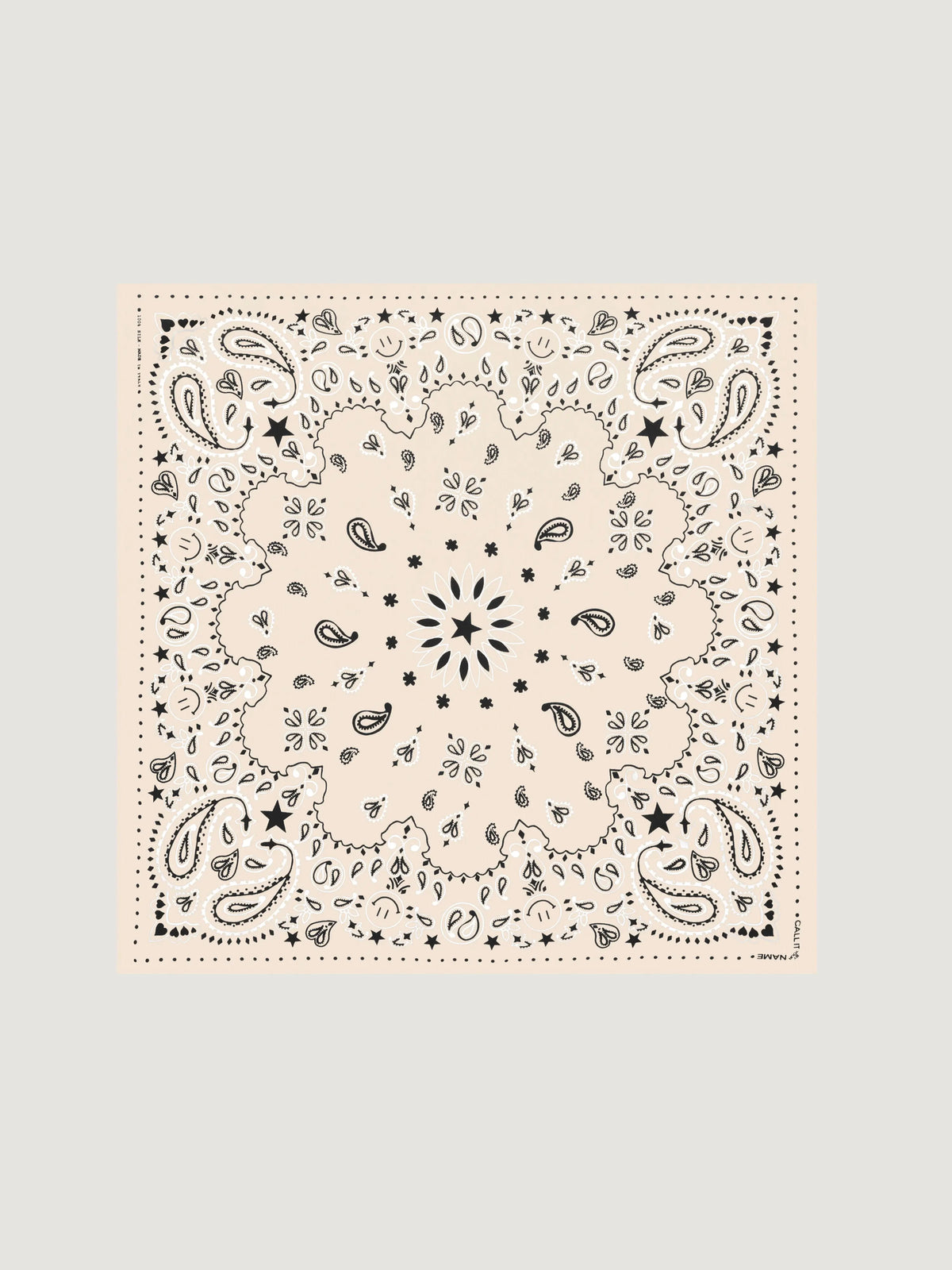 Silk Bandana - STAR - ECRU - Small Size