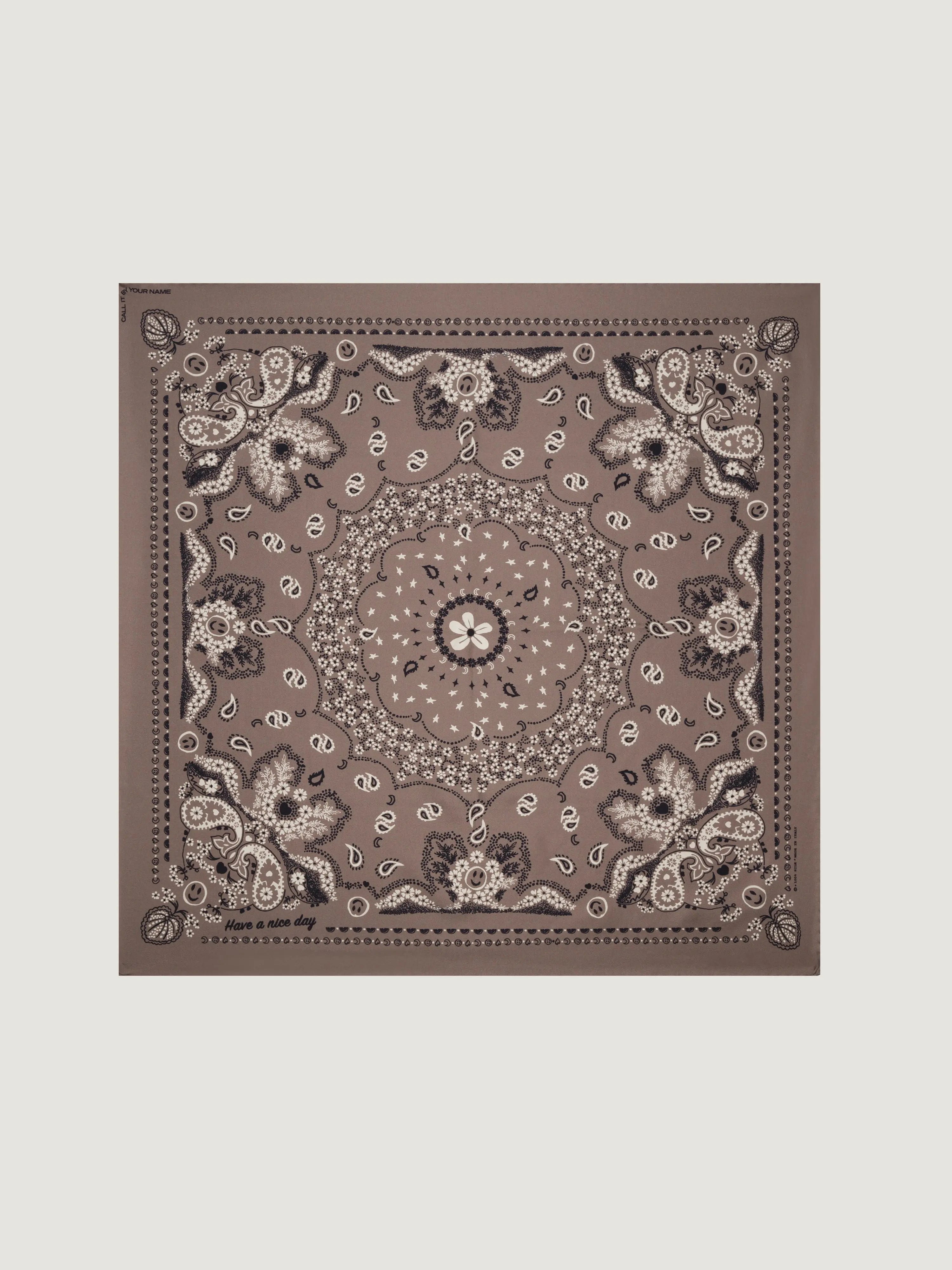Bandana en Soie - WARM GREY - Petit Modèle