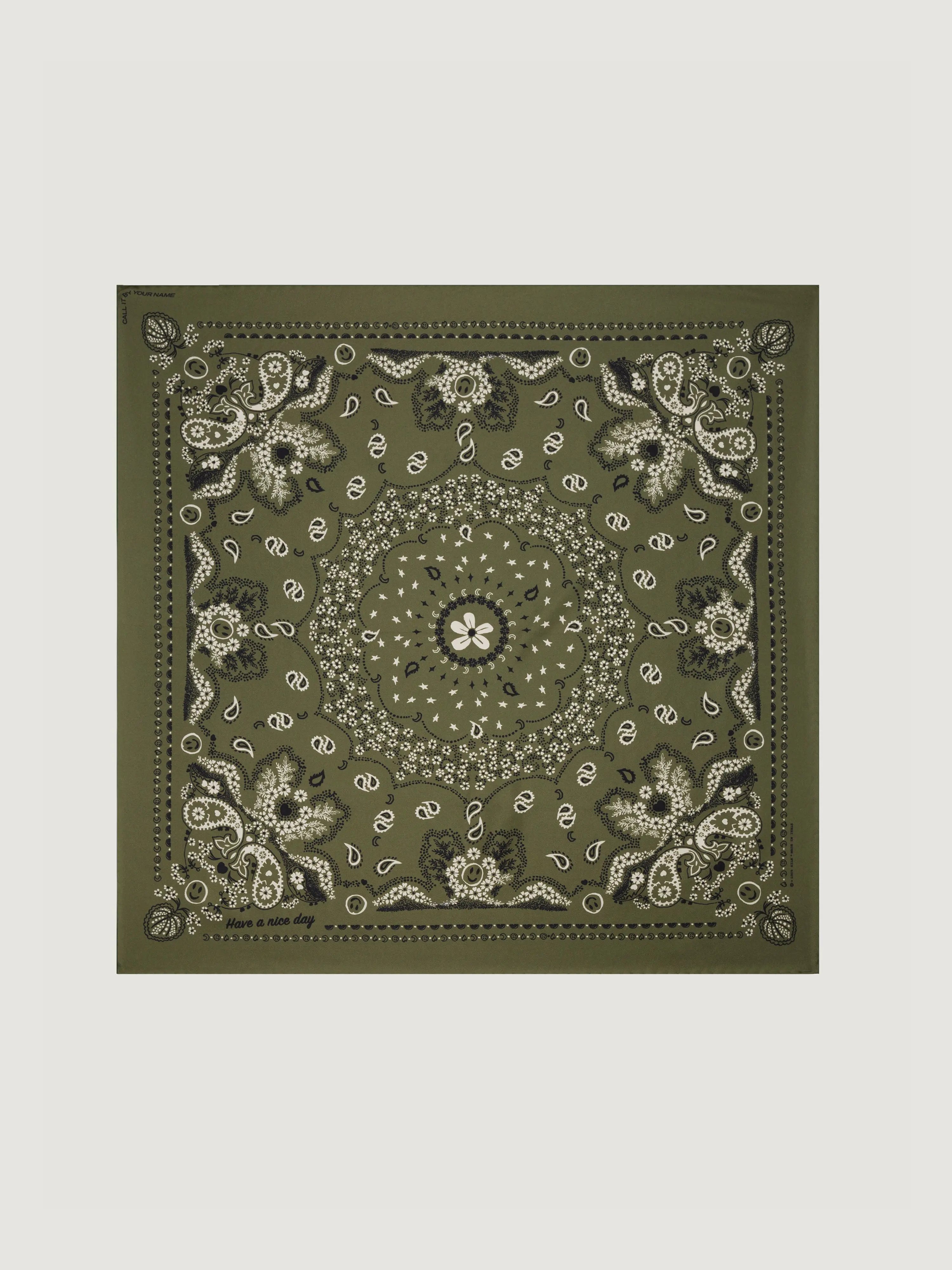 Bandana en Soie - KAKI - Petit Modèle