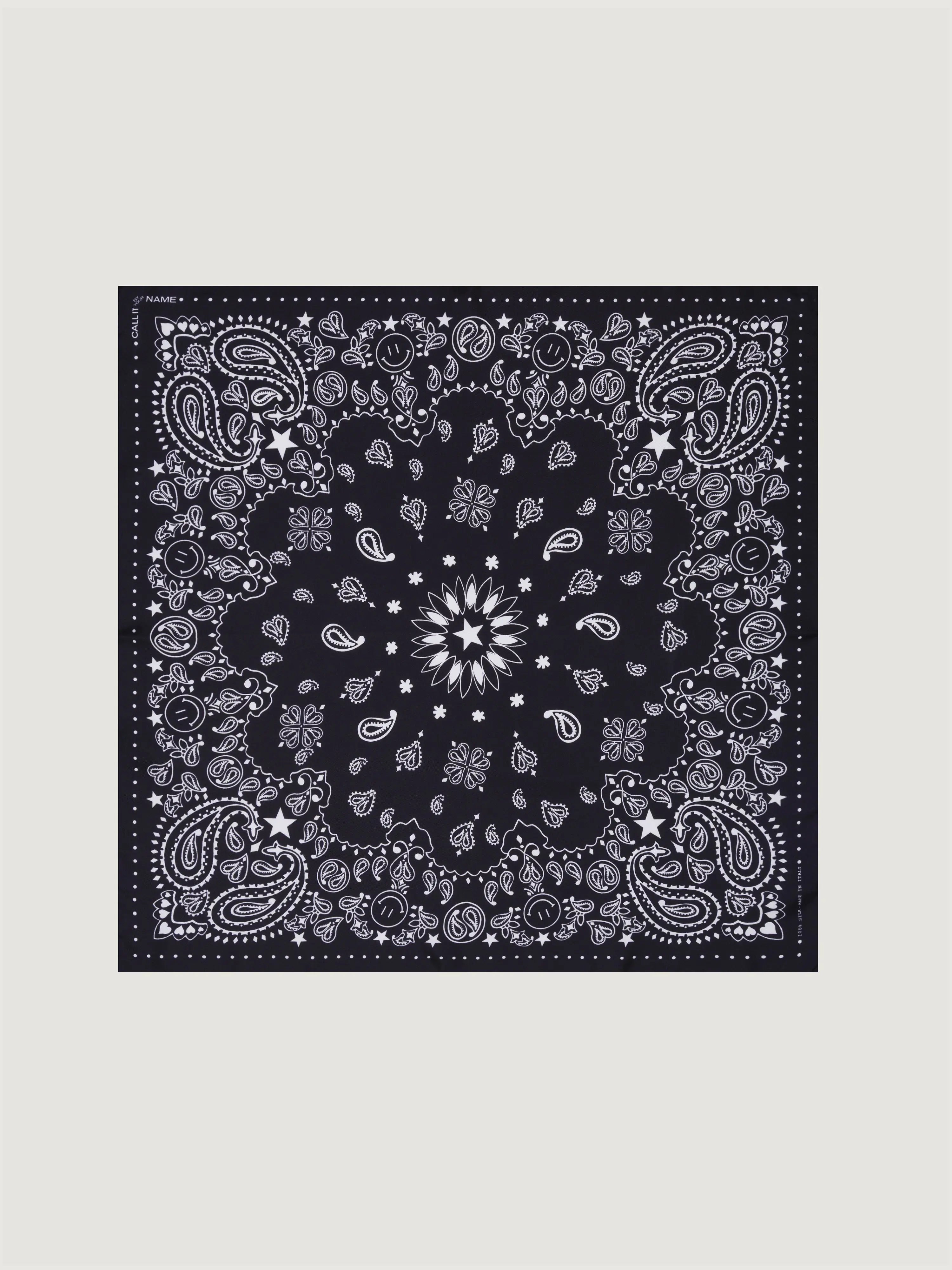 Star Silk Bandana - STAR - BLACK - Small Size