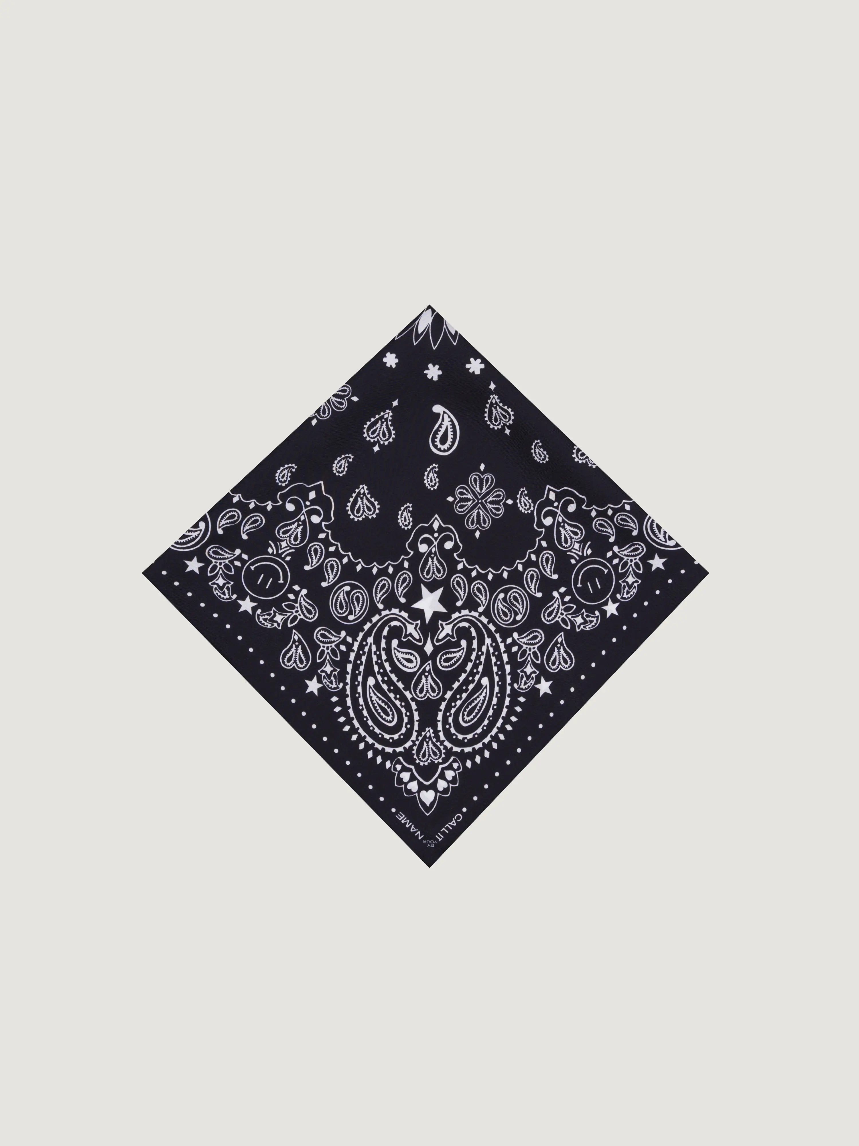 Star Silk Bandana - STAR - BLACK - Small Size