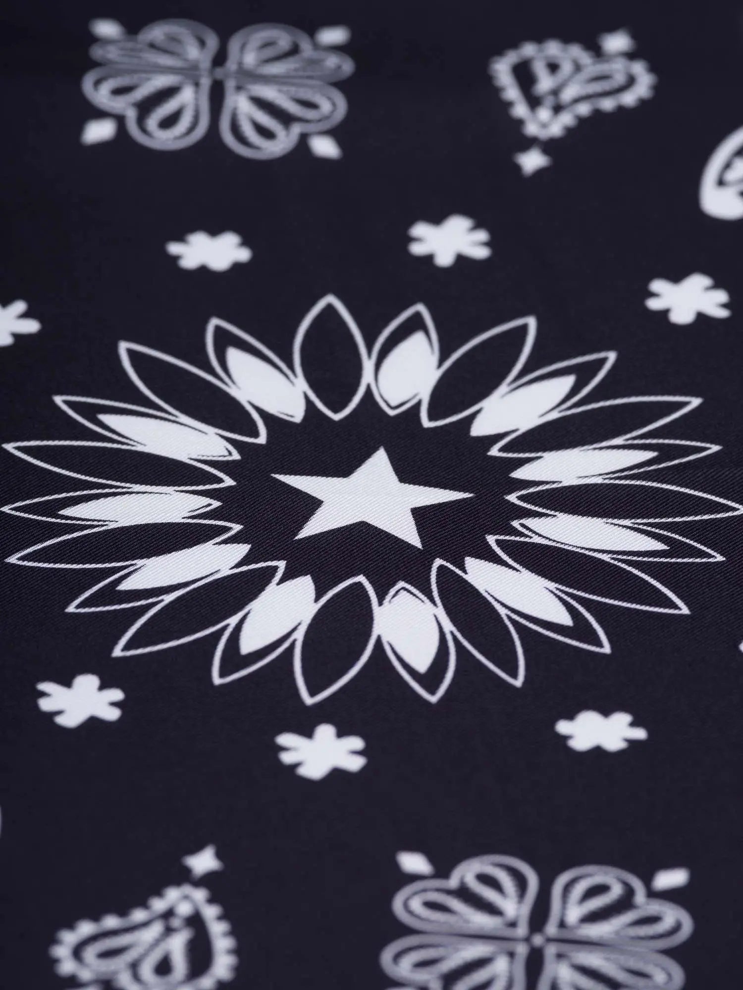 Star Silk Bandana - STAR - BLACK - Small Size