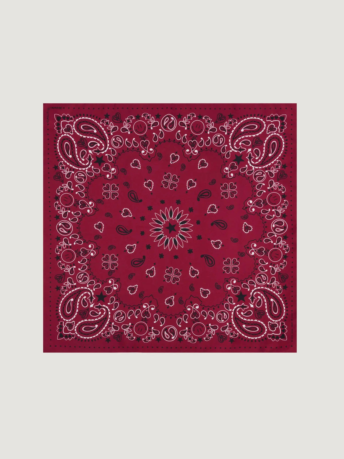Bandana en soie - STAR - BORDEAUX - Petit Modèle