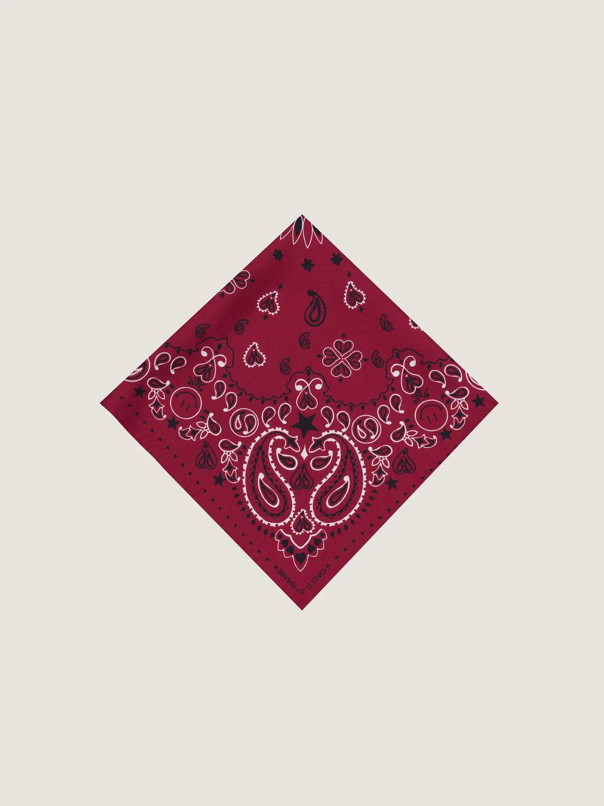 Bandana en soie - STAR - BORDEAUX - Petit Modèle