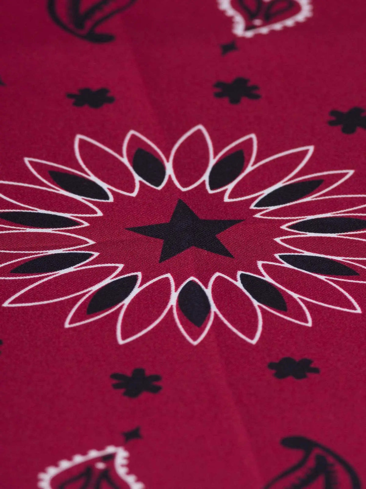 Bandana en soie - STAR - BORDEAUX - Petit Modèle