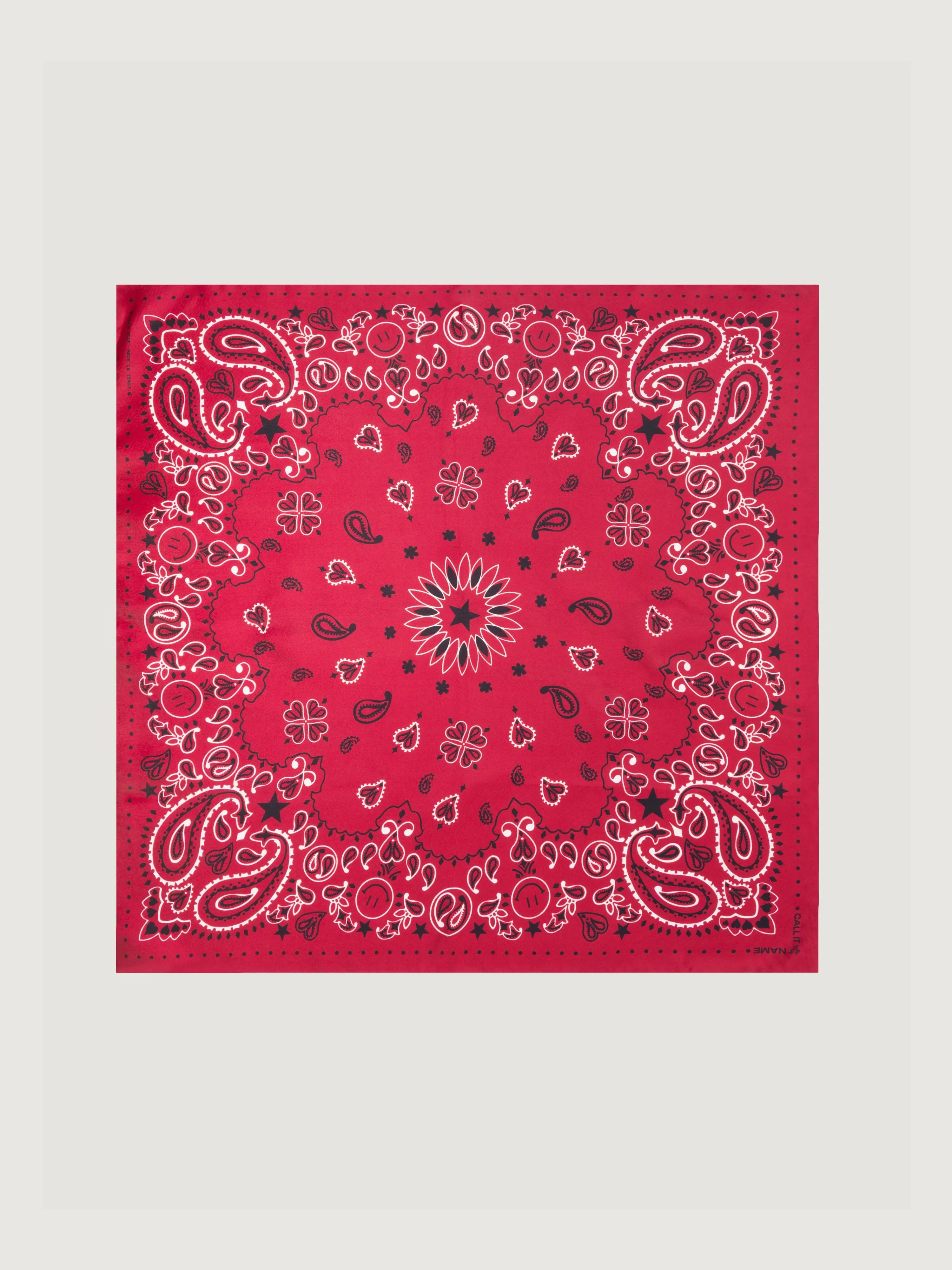 Silk Bandana - STAR - RED - Small Size