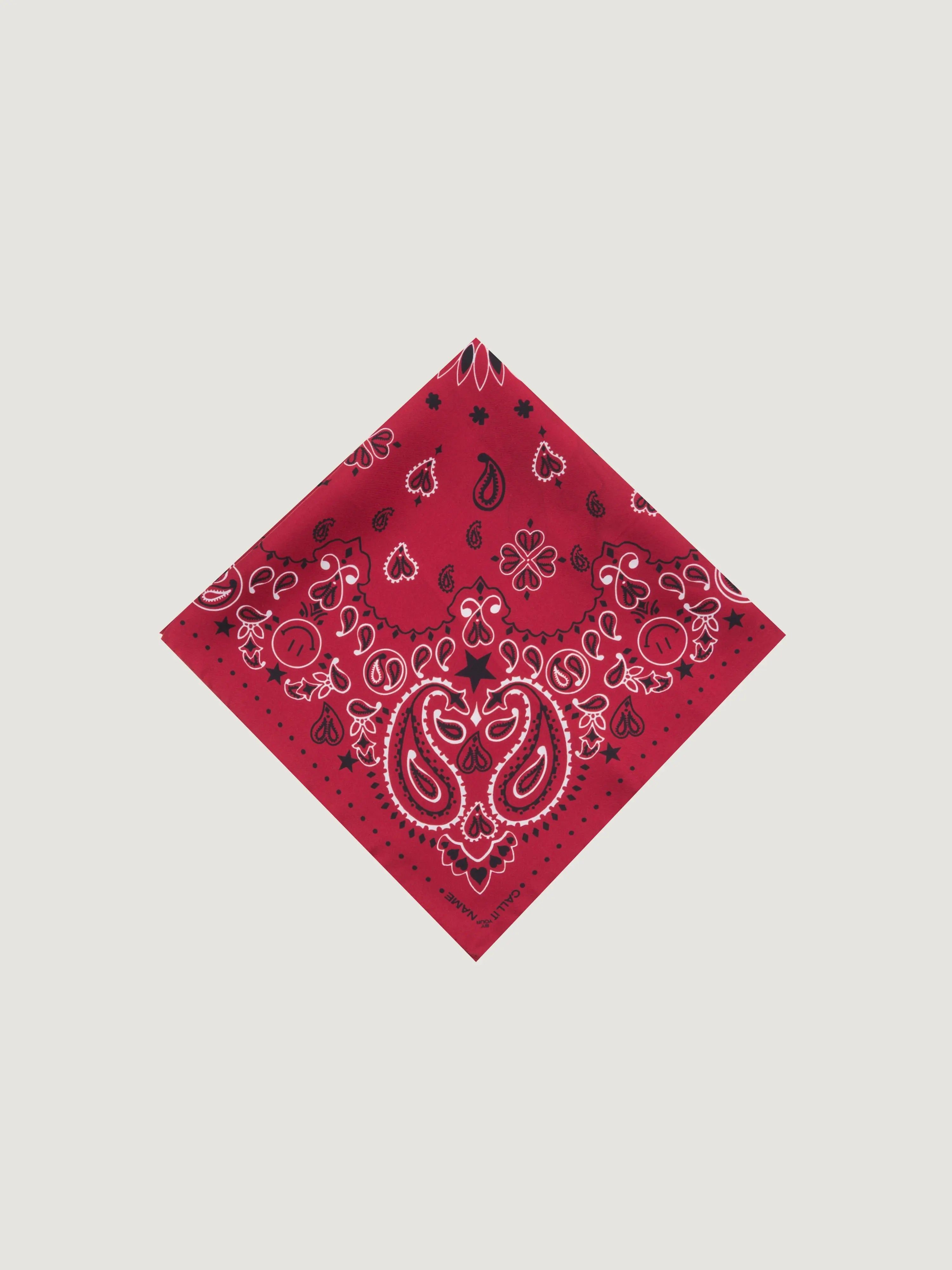 Silk Bandana - STAR - RED - Small Size