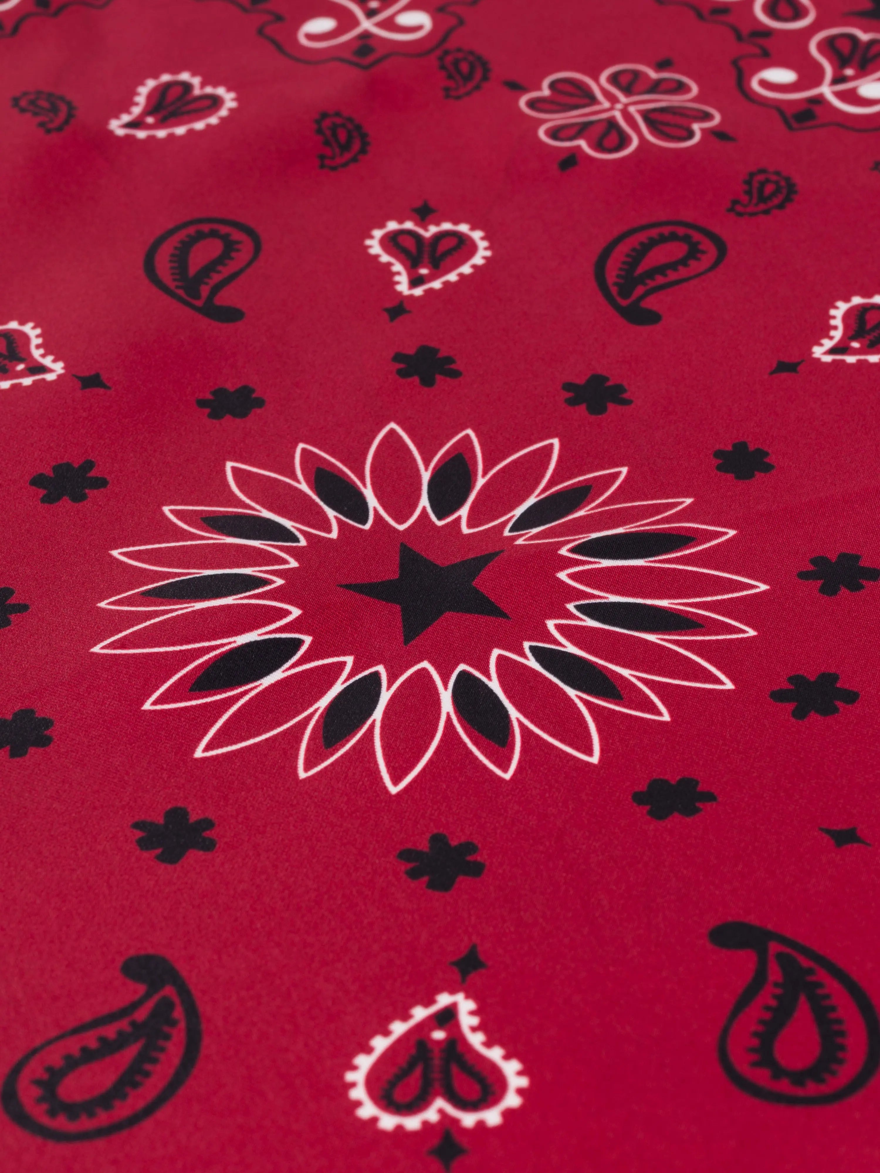 Silk Bandana - STAR - RED - Small Size