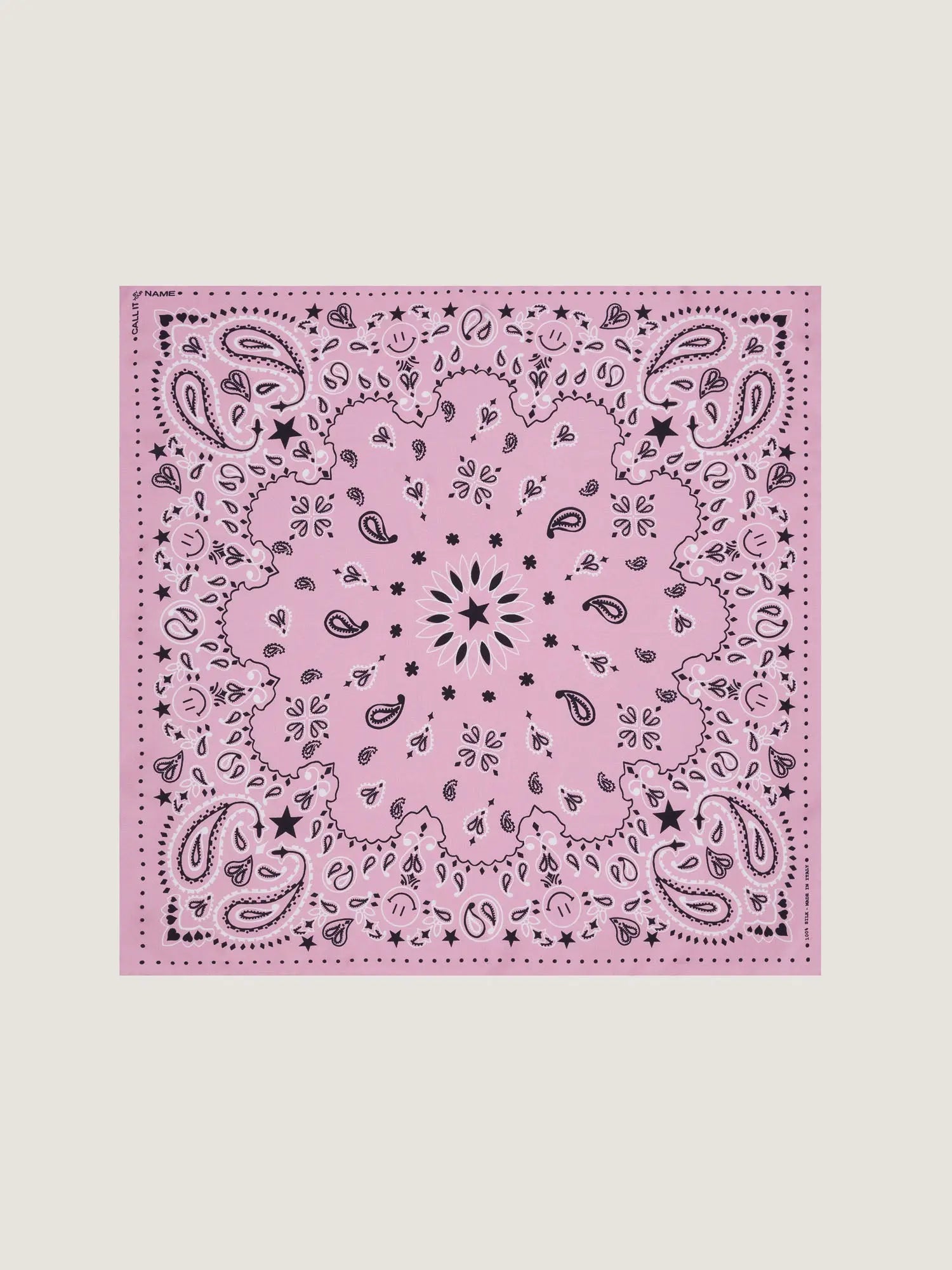 Bandana en soie - STAR - ROSE - Petit Modèle