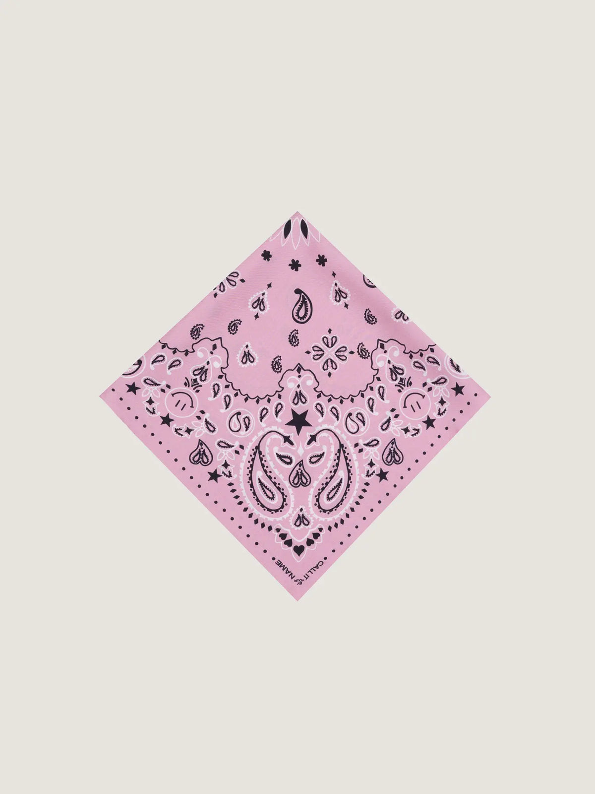 Bandana en soie - STAR - ROSE - Petit Modèle