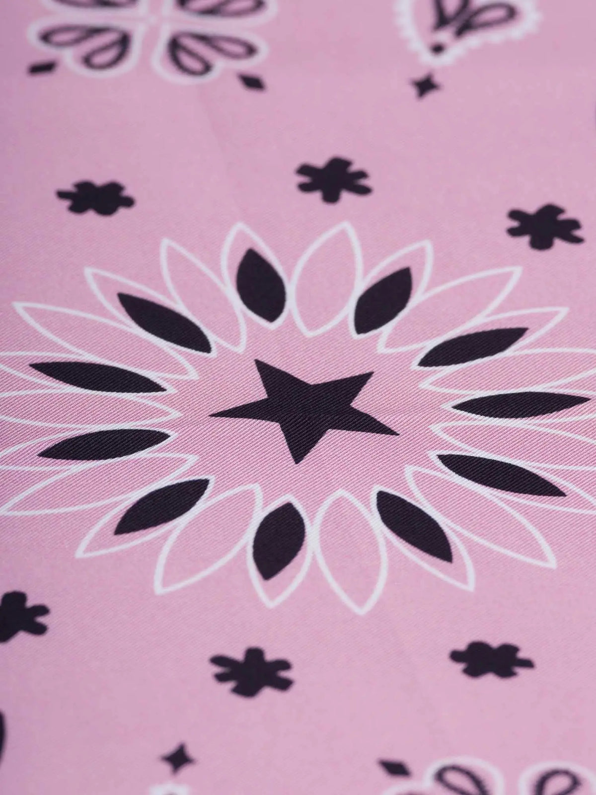 Bandana en soie - STAR - ROSE - Petit Modèle