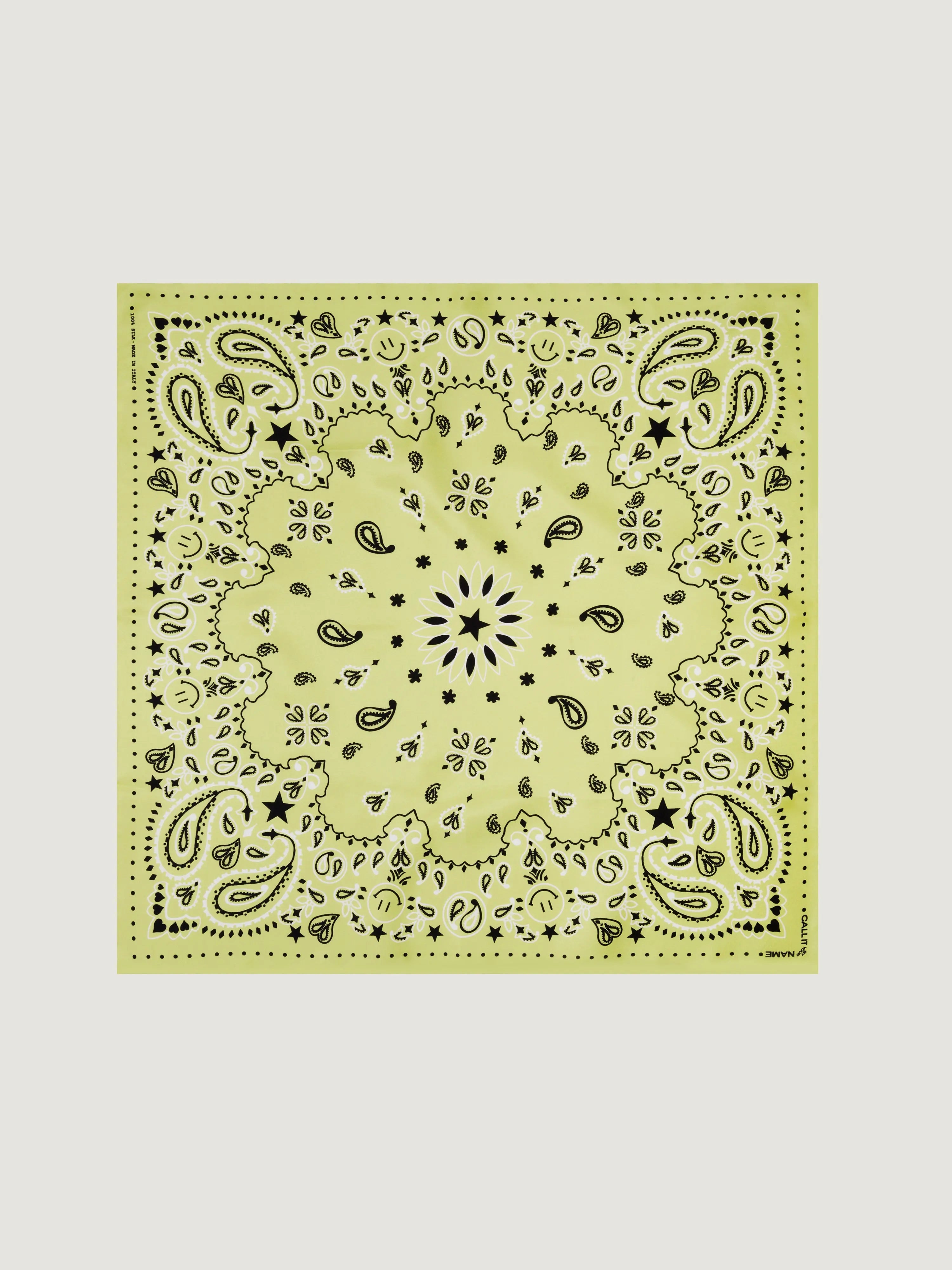 Silk Bandana - STAR - ANISE - Small Size