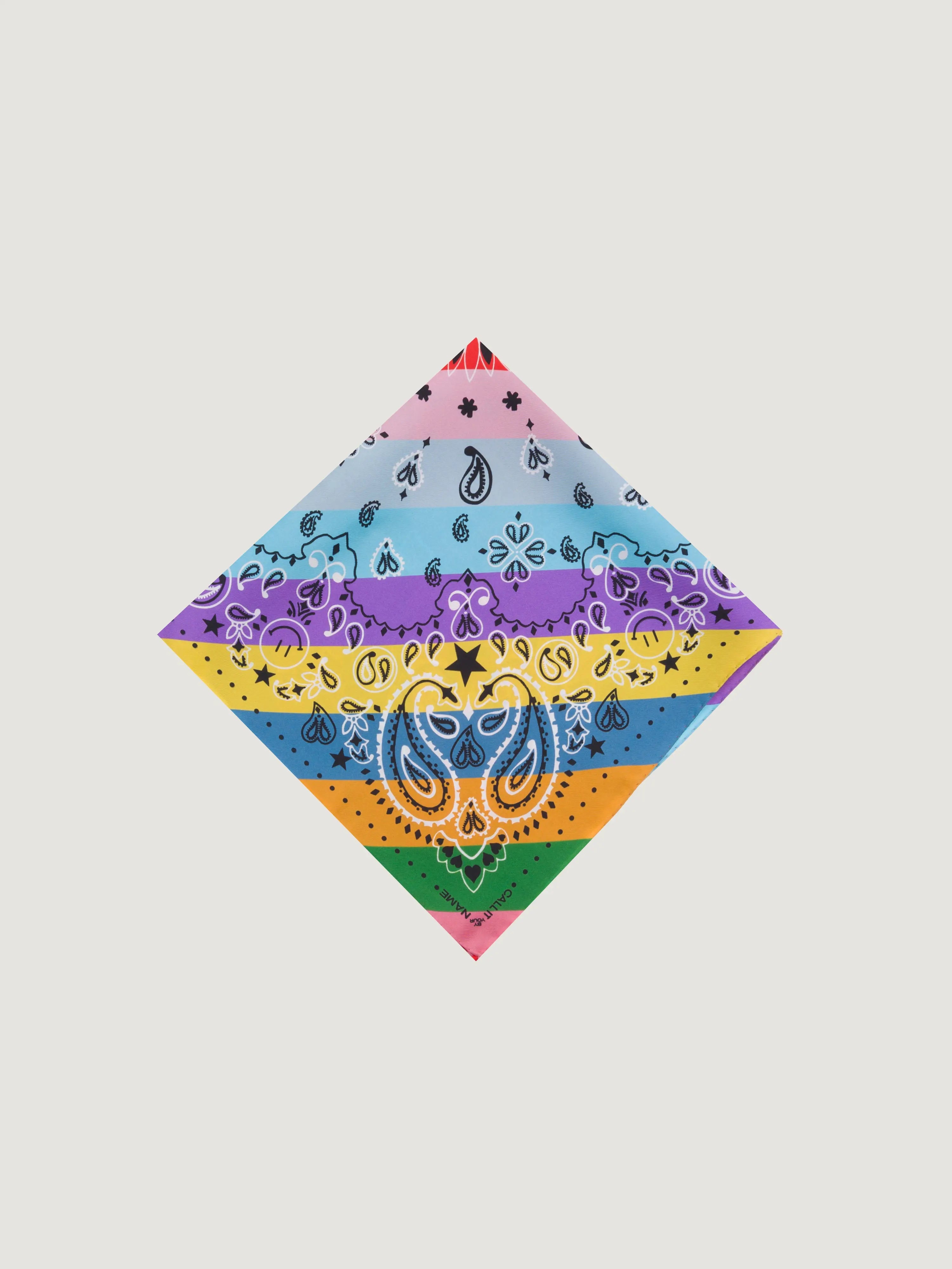 Silk Bandana - STAR - RAINBOW - Small Size