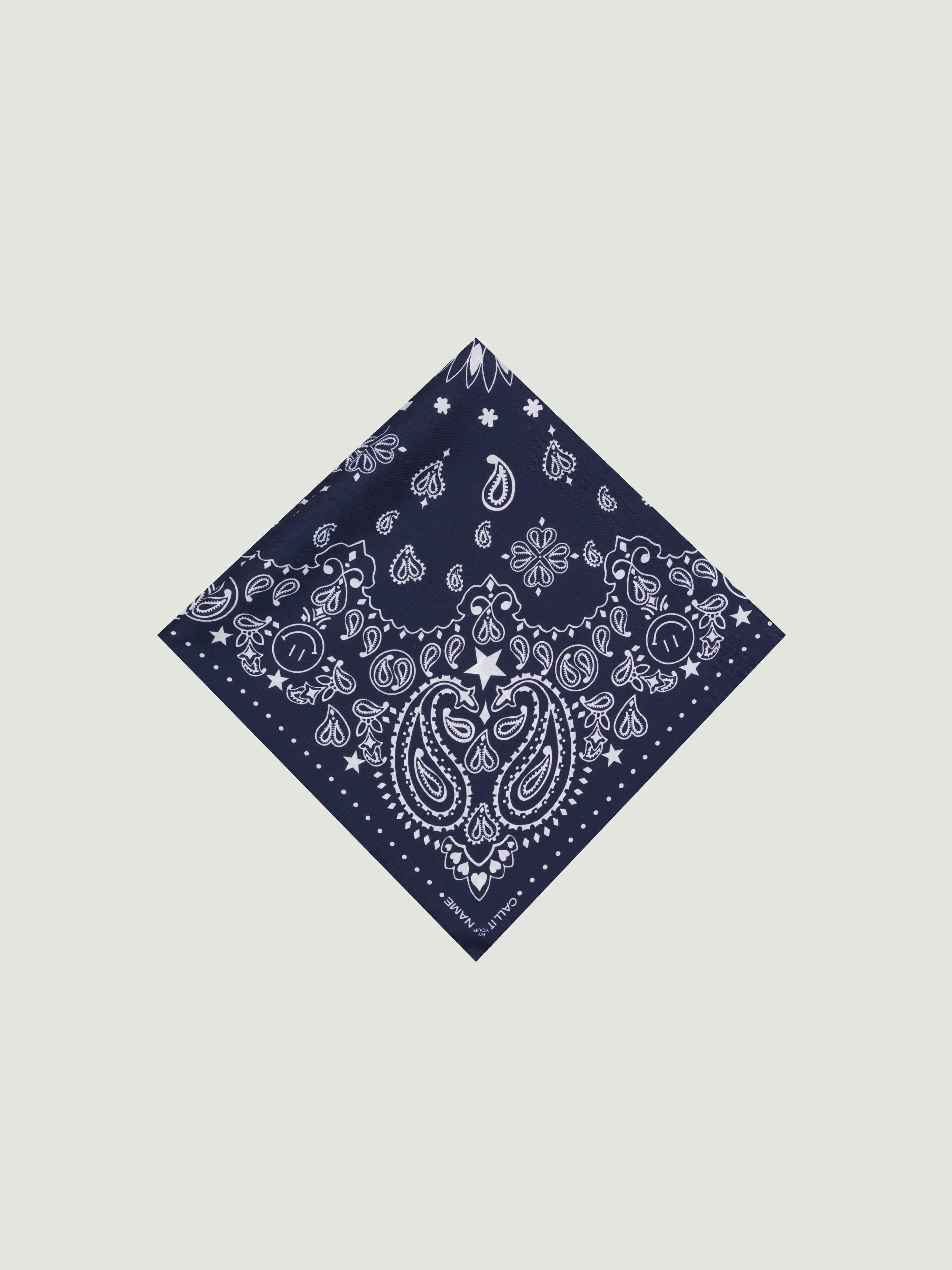 Silk Bandana - STAR - NAVY - Small Size