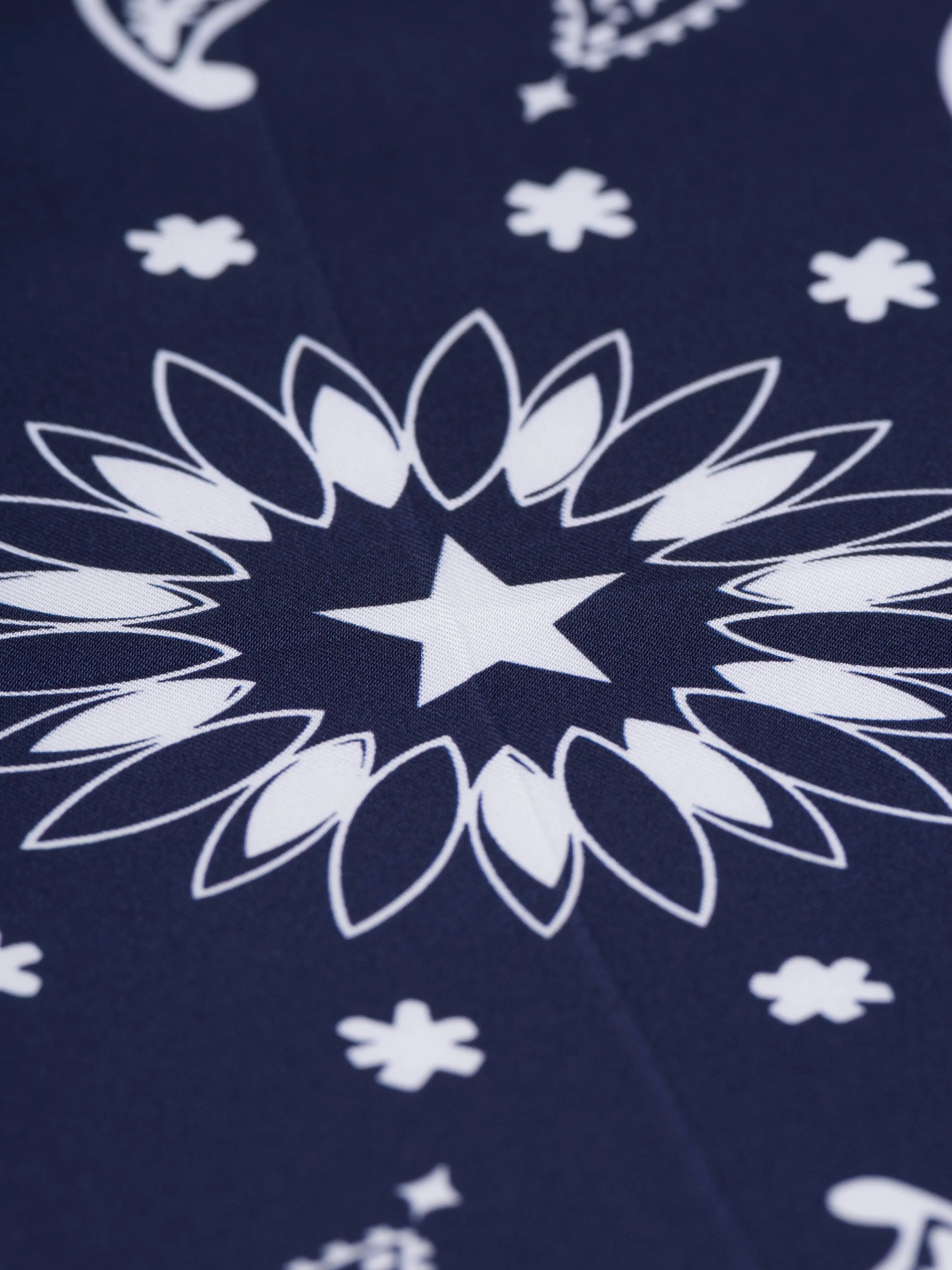 Silk Bandana - STAR - NAVY - Small Size