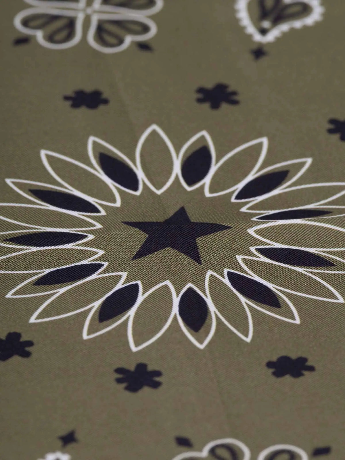 Bandana en soie - STAR - KAKI - Petit Modèle