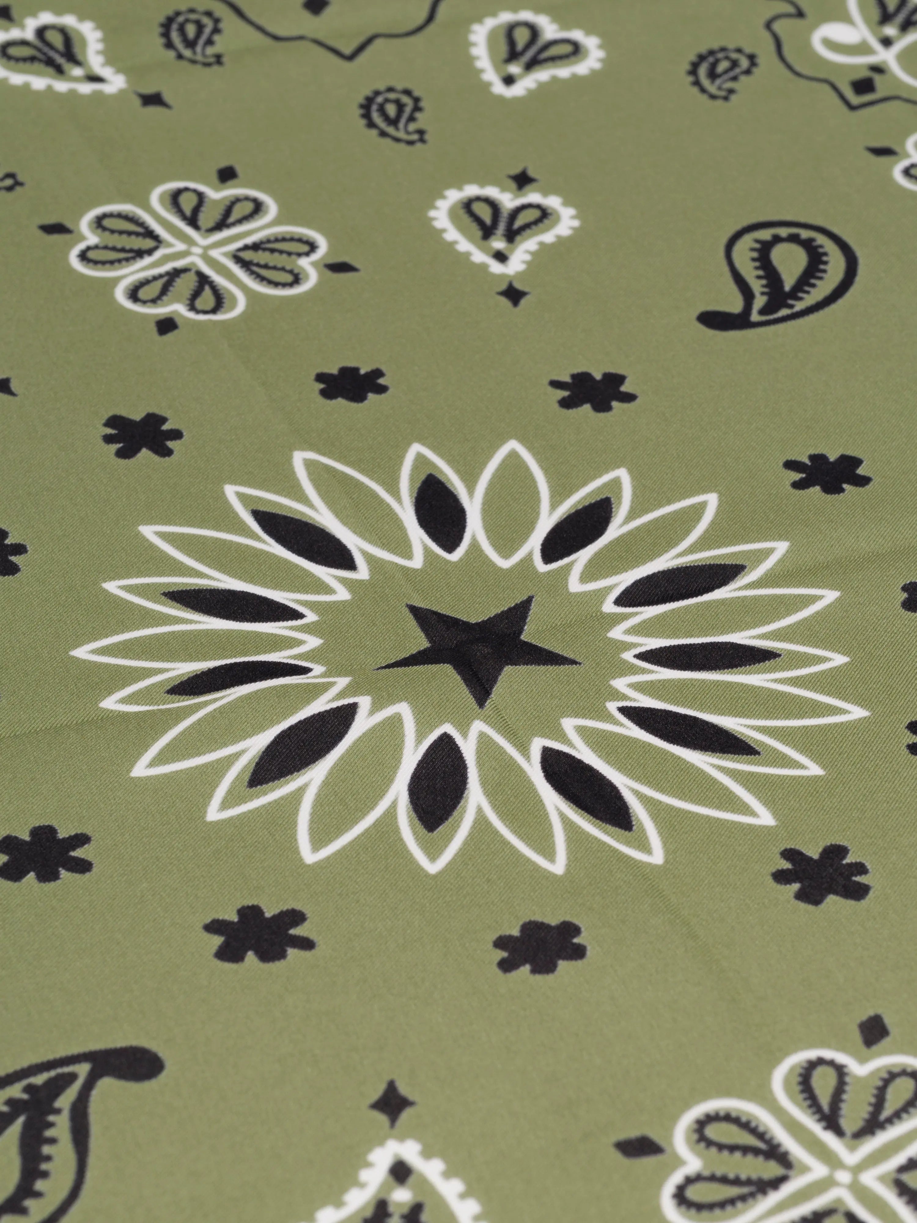 Silk Bandana - STAR - KHAKI - Large Size