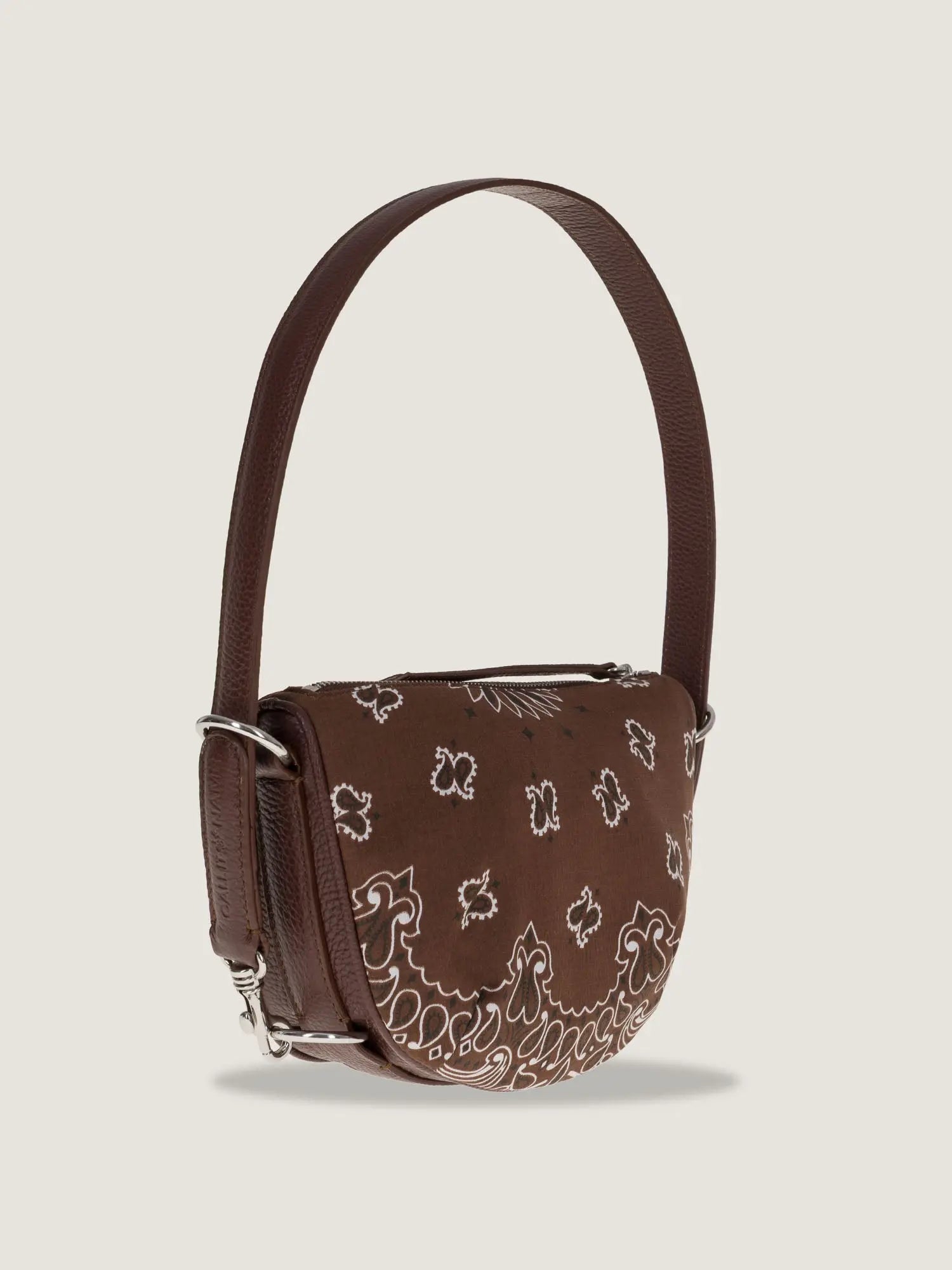Mini Moon leather bag - All Brown