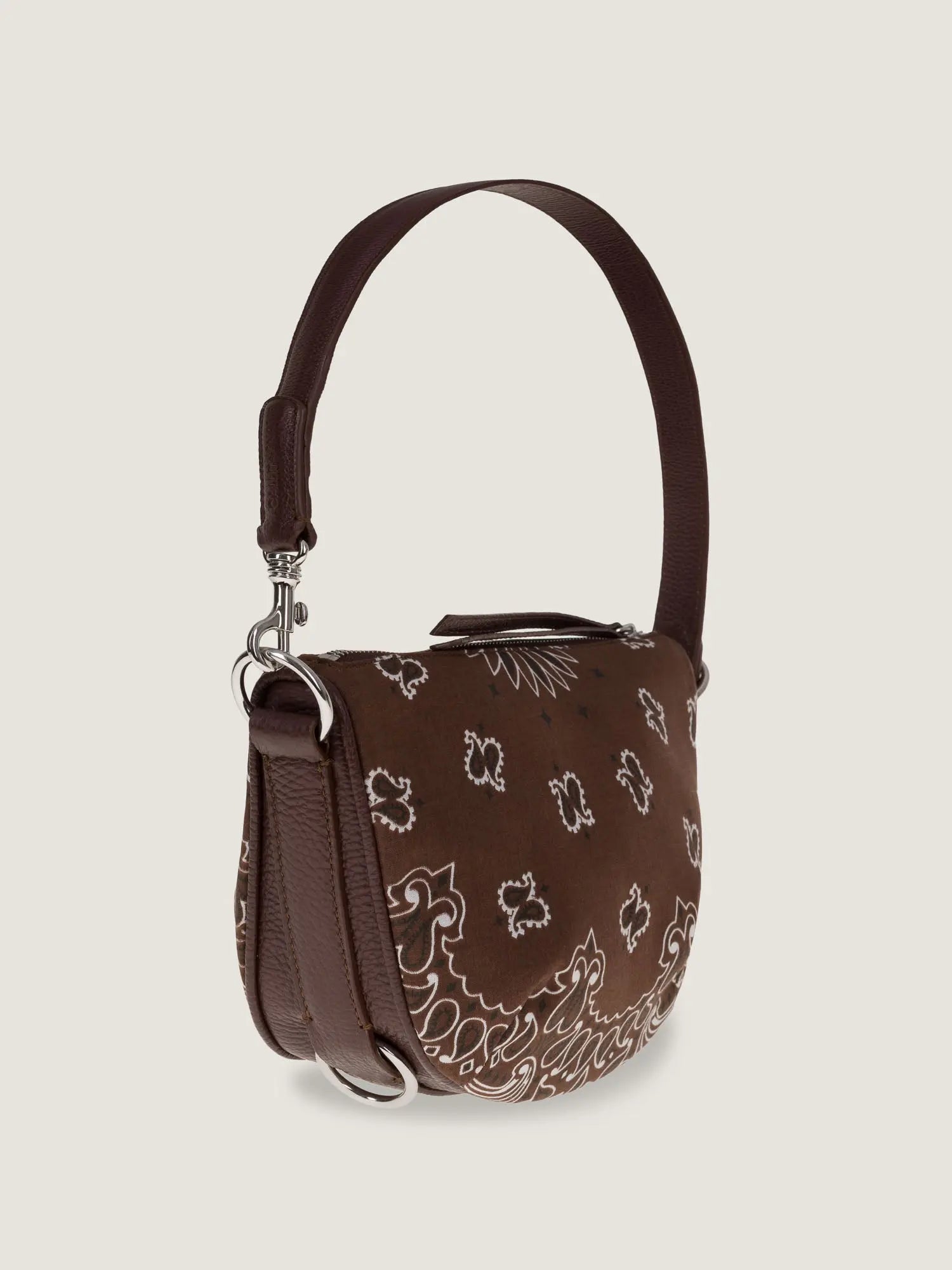 Mini Moon leather bag - All Brown