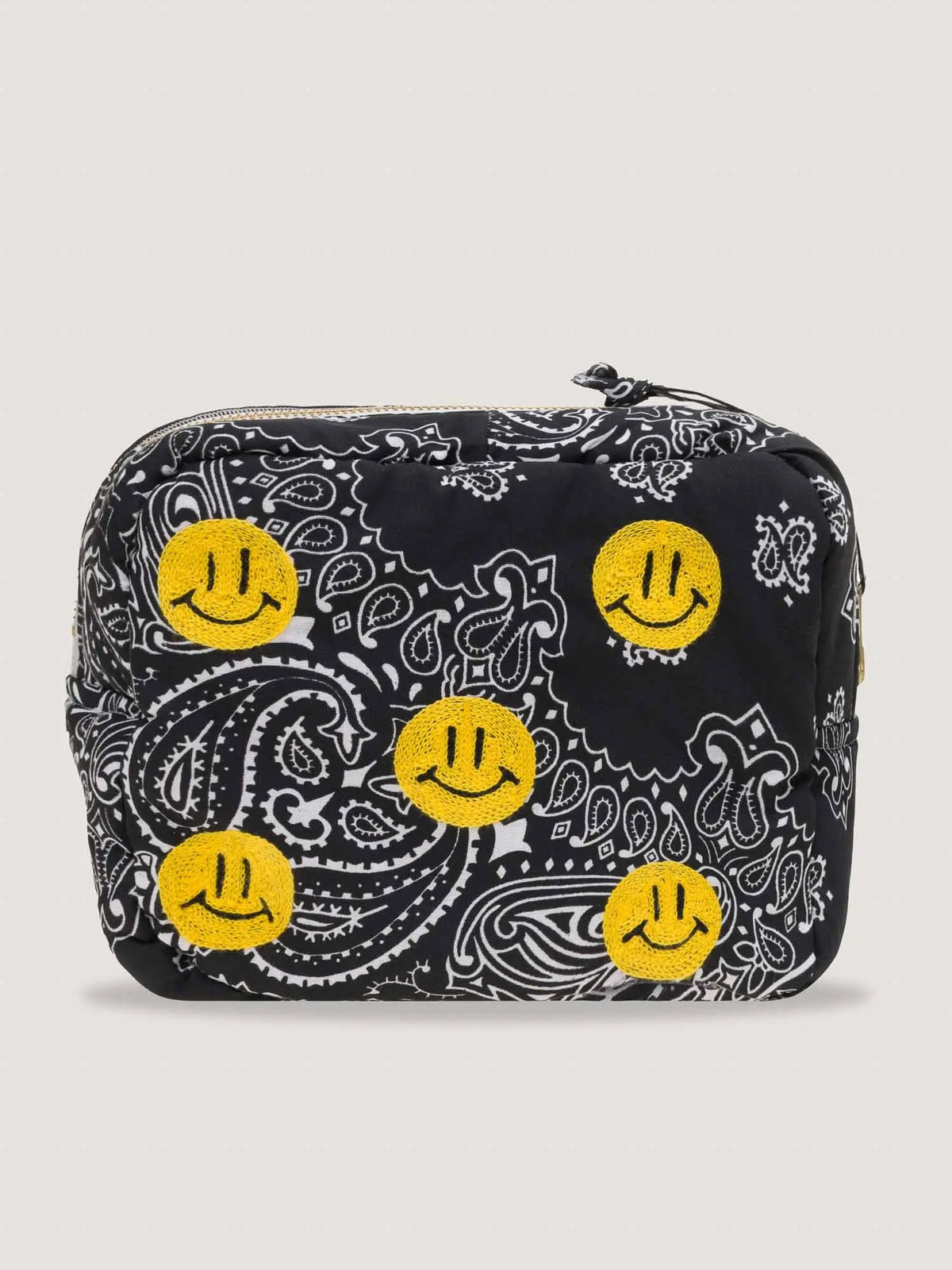 Mini rectangular toiletry bag - MULTI-EMOJIS HAPPY FACE - All Black