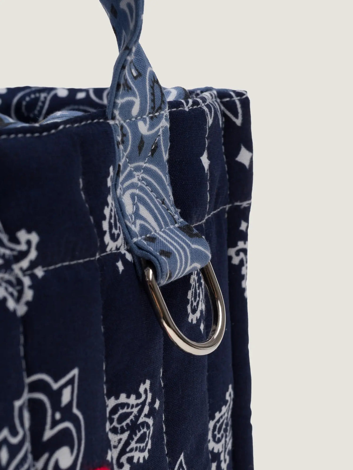 Mini Quilted cabas tote - HEART - Navy / Chambray