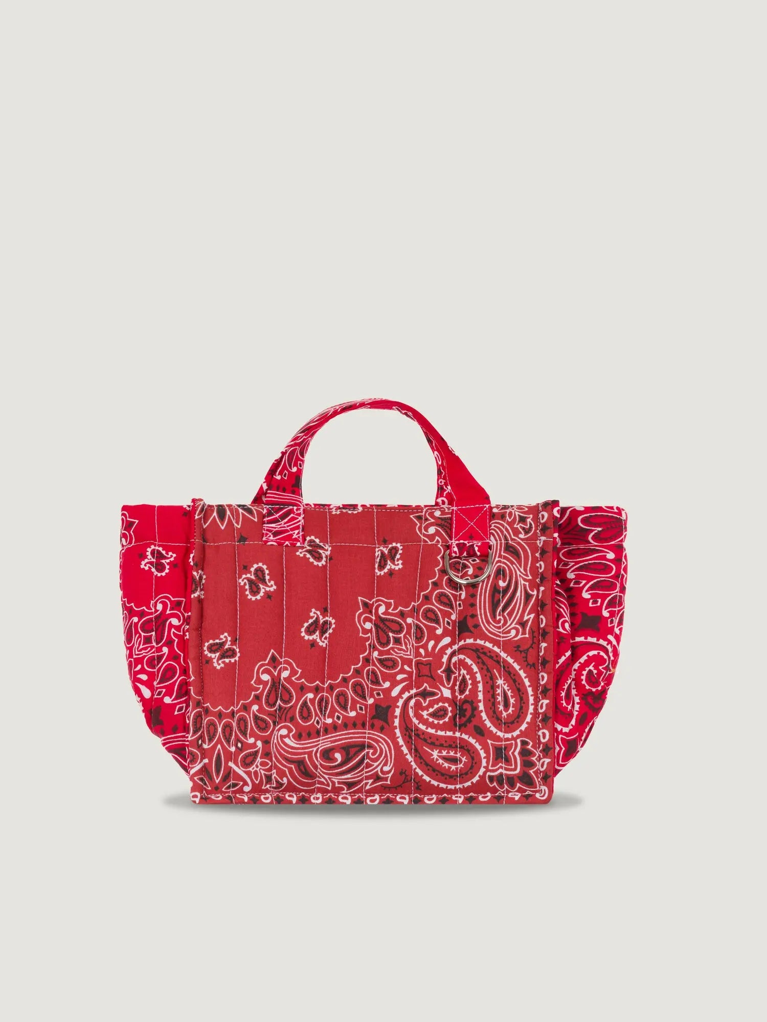 Mini Quilted cabas tote - HEART - Vintage Red / Real Red