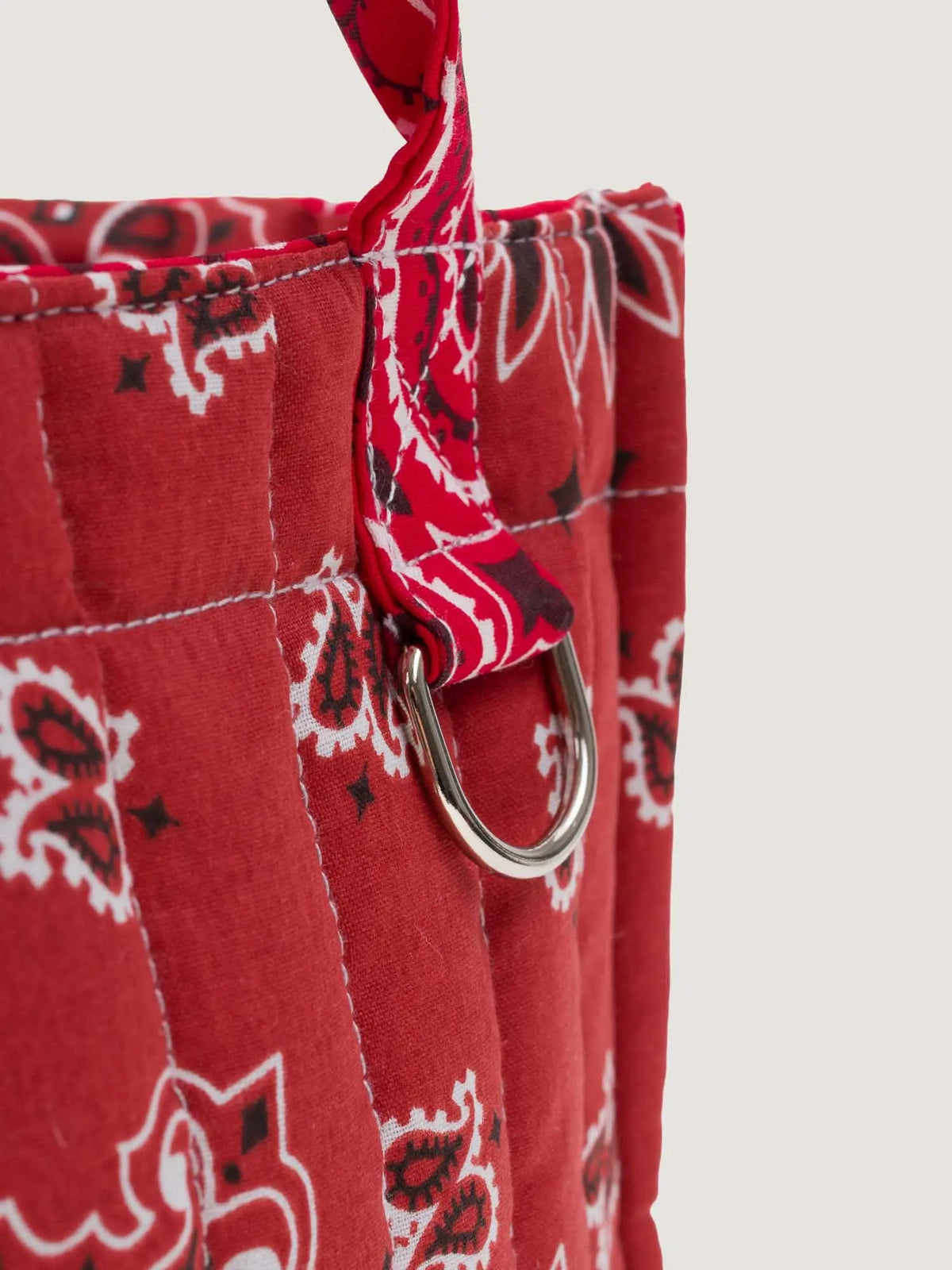 Mini Quilted cabas tote - HEART - Vintage Red / Real Red