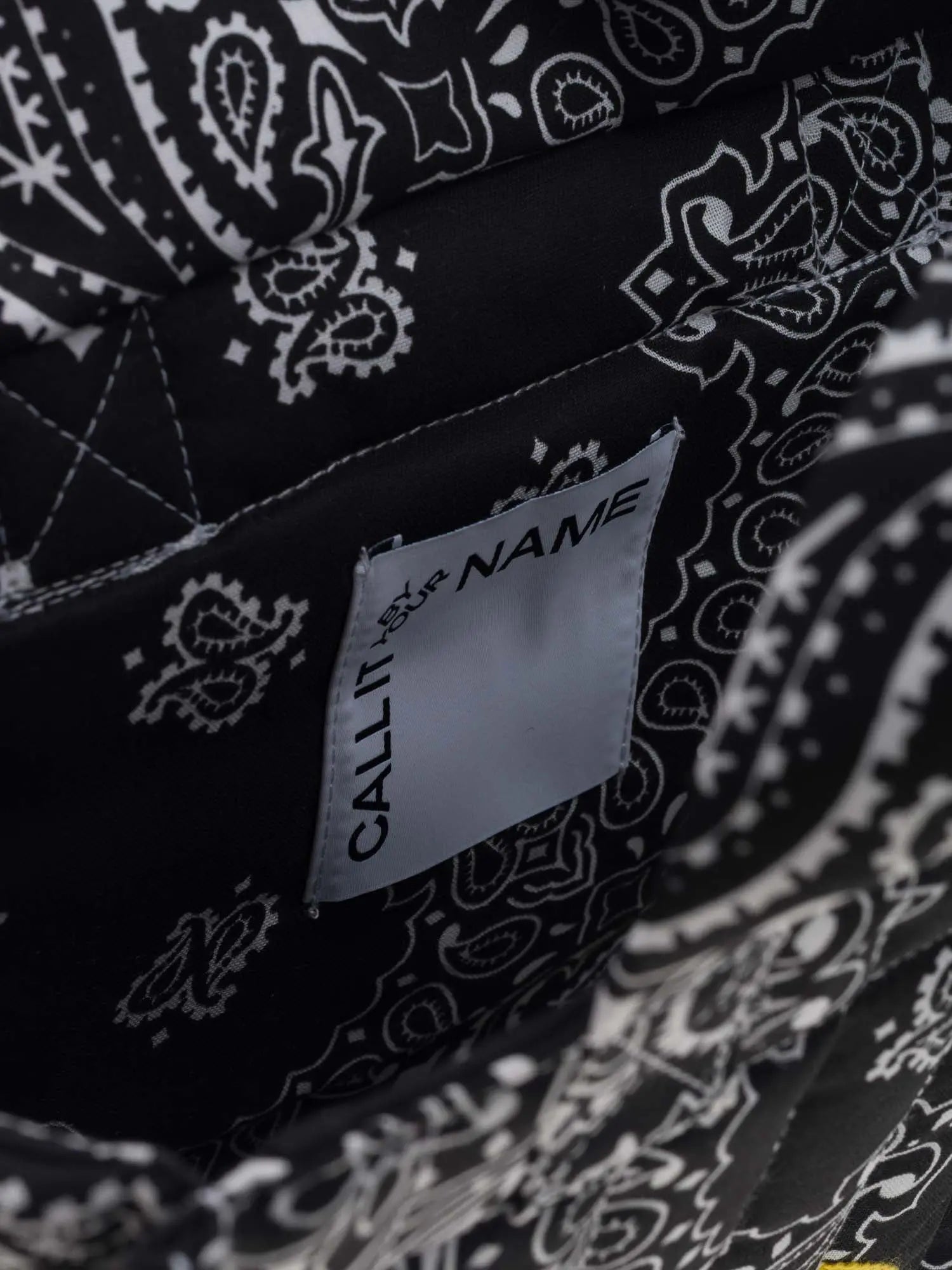 Mini Quilted cabas tote - HAPPY FACE - All Black
