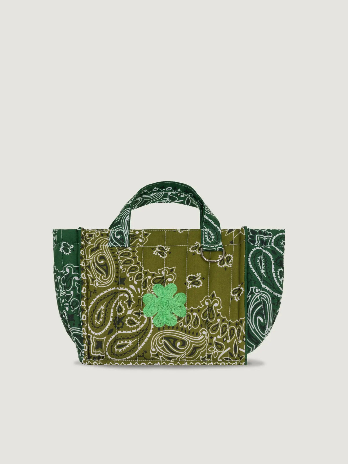 Mini Quilted cabas tote - CLOVER - Bonze / Week-End Green