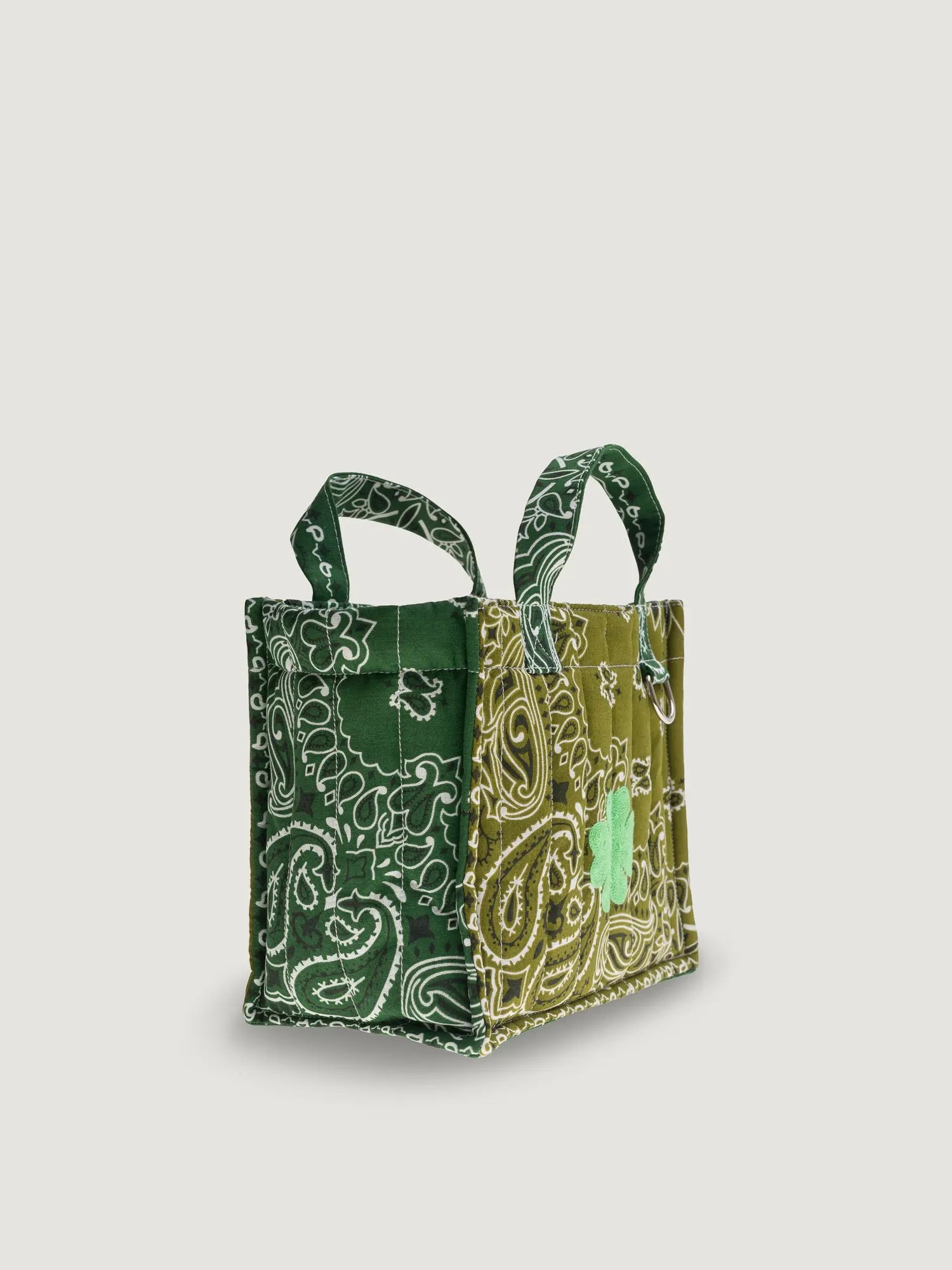 Mini Quilted cabas tote - CLOVER - Bonze / Week-End Green