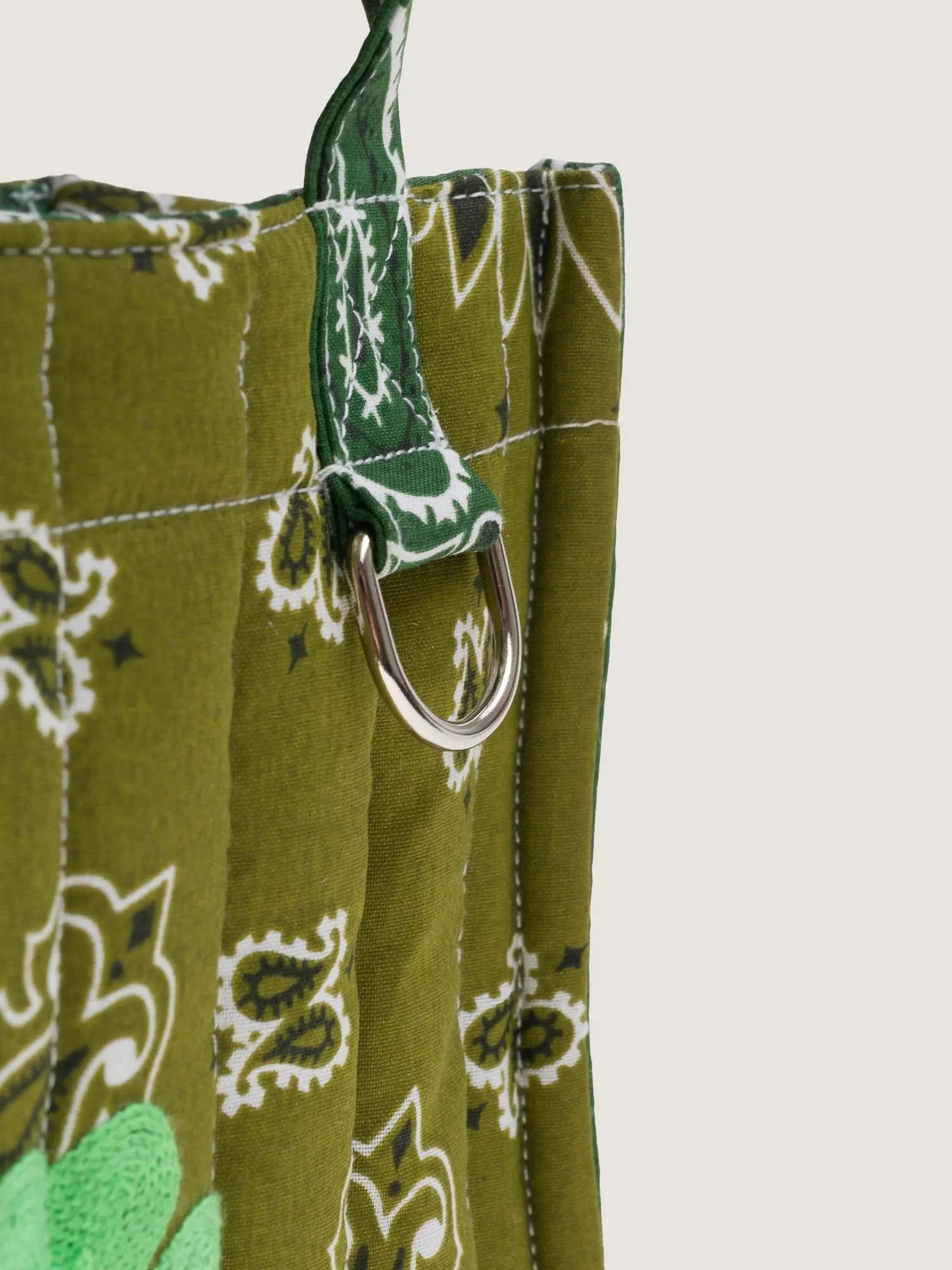 Mini Quilted cabas tote - CLOVER - Bonze / Week-End Green