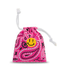 Sachet de Lavande Brodé à la main - HAPPY FACE - Fuchsia / Bordeaux