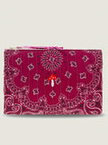 Quilted Laptop Sleeve - MUSHROOM - Burgundy / Fuchsia