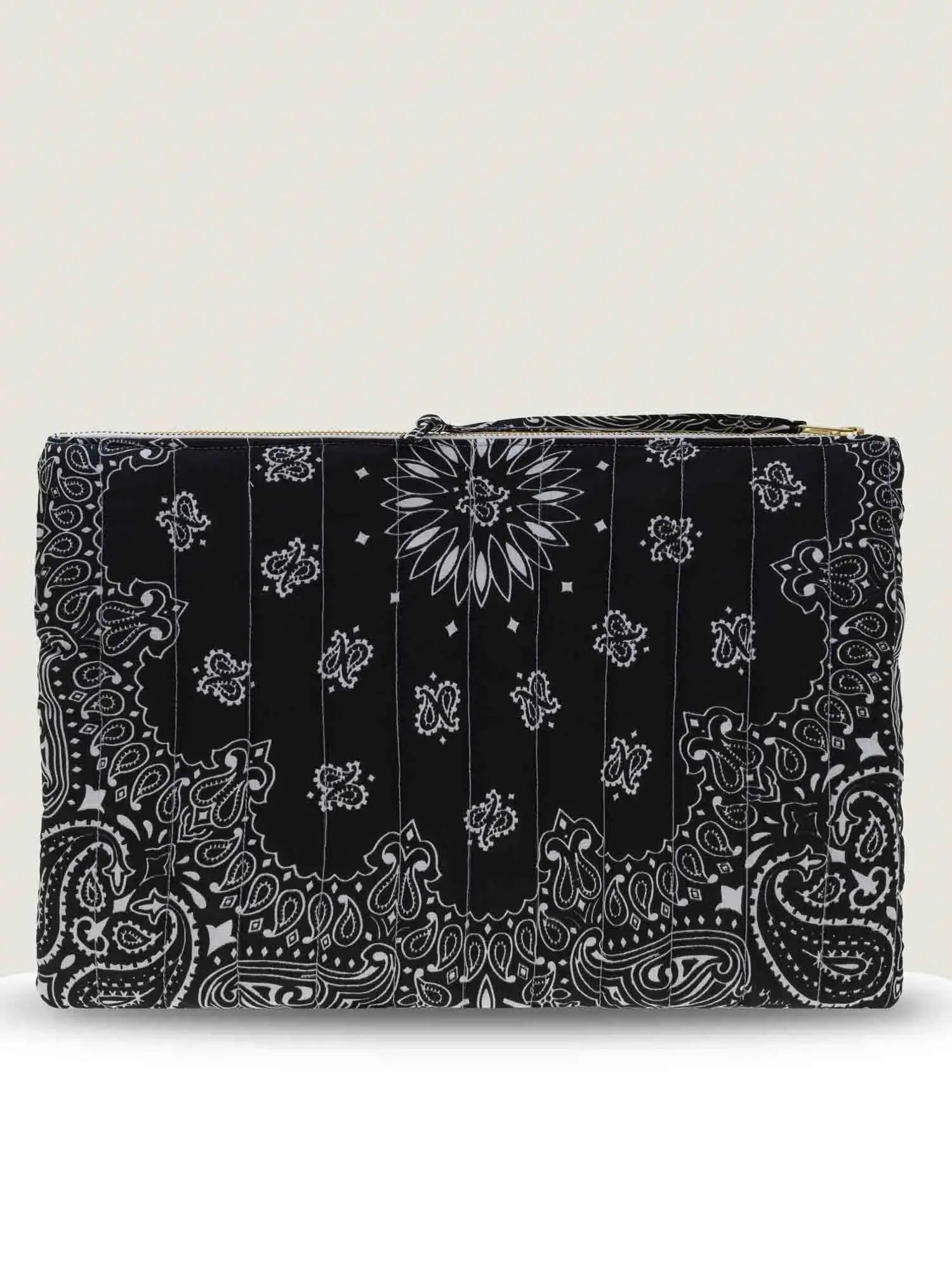 Pochette Matelassée Ordinateur - HAPPY FACE - All Black