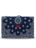 Quilted Laptop Sleeve - HEART - Navy / Petrol
