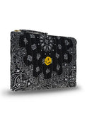 Quilted Laptop Sleeve - HAPPY FACE - All Black
