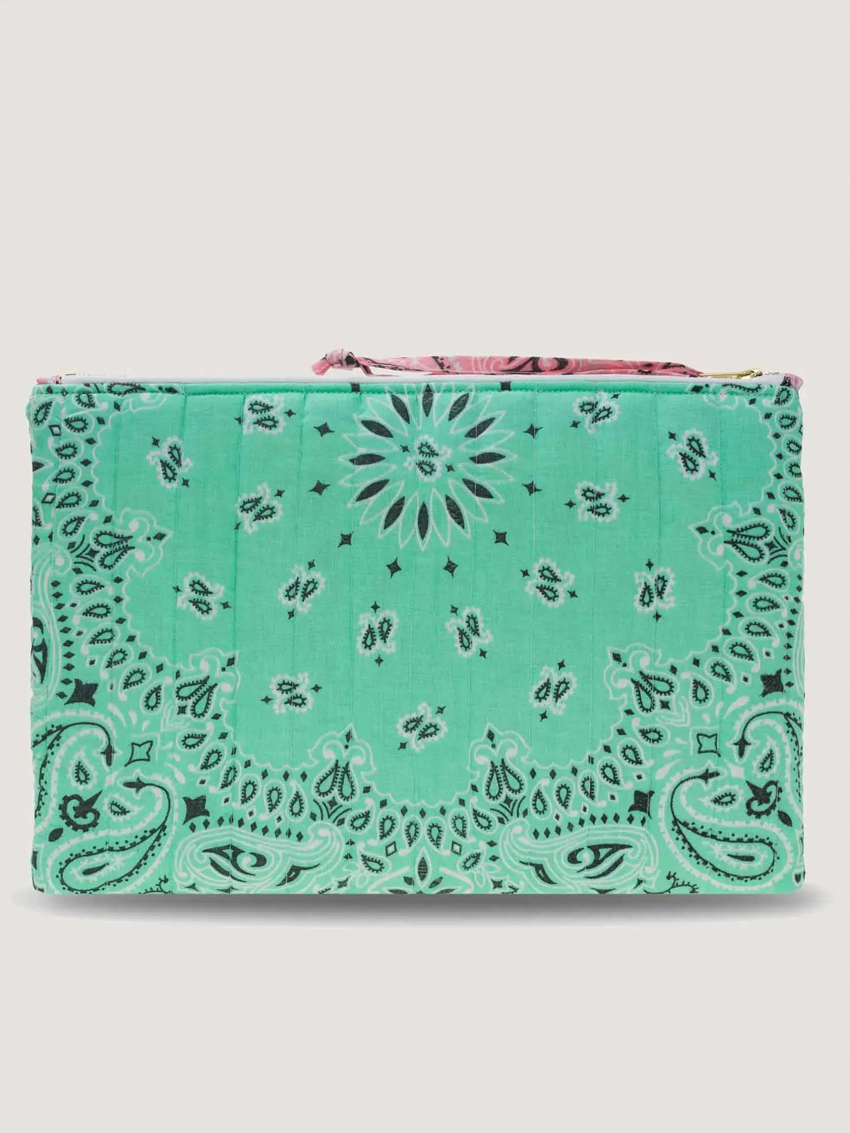 100% cotton quilted laptop sleeve: mint - RAINBOW