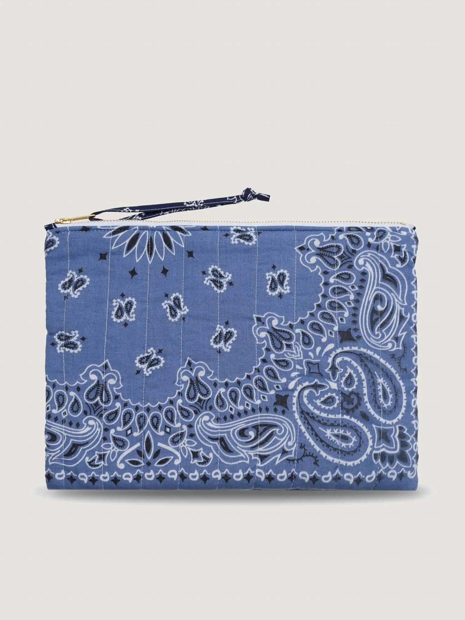 Pochette Zippée Matelassée - COEUR - Chambray / Navy