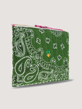 Zipped Quilted Pouch - PALM TREE - Weekend Green / Fuchsia