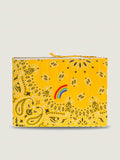 Zipped Quilted Pouch - RAINBOW - All Gold Yellow