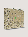 Zipped Quilted Pouch - CLOVER - Beige / Weekend Green