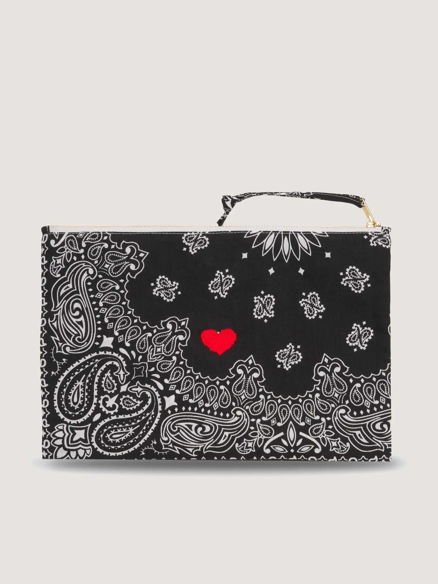 Pochette Zippée - COEUR - All Black