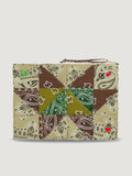 Zipped Quilted Pouch - PATCHWORK - Beige / Colorblock