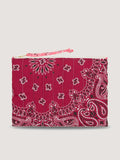 Zipped Quilted Pouch - PATCHWORK - Burgundy / Colorblock