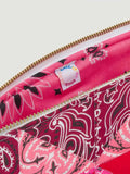 Zipped Quilted Pouch - PATCHWORK - Burgundy / Colorblock