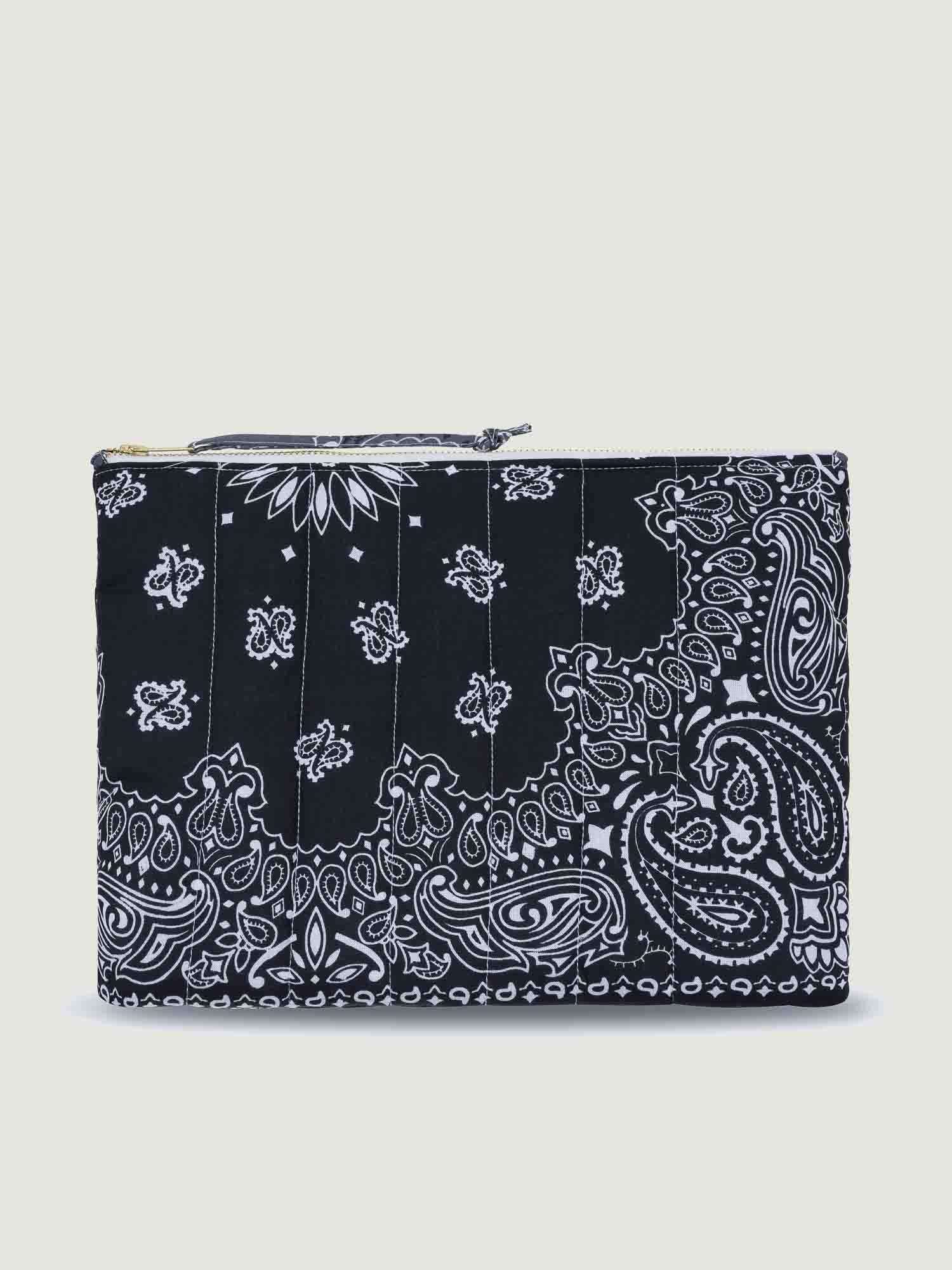 Pochette Zippée Matelassée - PATCHWORK - Dark Grey / Colorblock