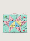 Zipped Quilted Pouch - PATCHWORK - Mint / Colorblock