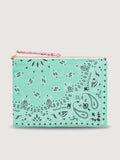 Zipped Quilted Pouch - PATCHWORK - Mint / Colorblock